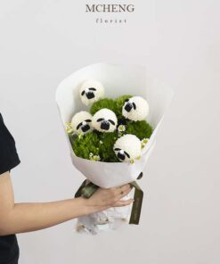 Mẫu Hoa Bó Ping Pong Cừu thiết kế đáng yêu tại Mcheng Florist