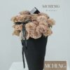 Mẫu Hộp Hoa Trụ Hoa Hồng Cappuccino thiết kế sang trọng tại Mcheng Florist