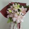 Mẫu Hoa Bó Ly Kép Hồng Phấn thiết kế tươi trẻ tại Mcheng Florist