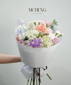 Cận cảnh vẻ đẹp lãng mạn của mẫu Hoa Bó Mix Tone Pastel chuẩn Hàn Quốc