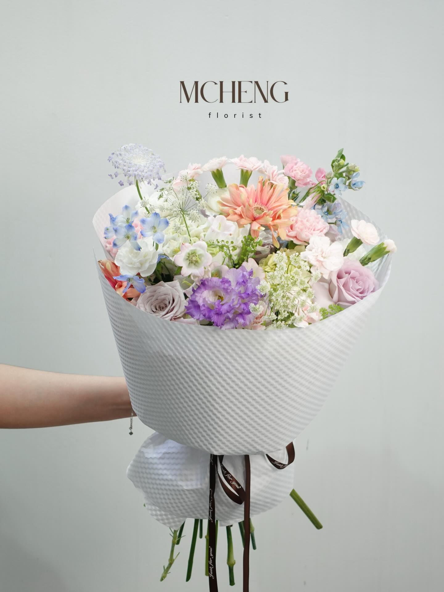 Chi Tiet Hoa Bo Mix Tone Pastel Mcheng Florist Cận cảnh vẻ đẹp lãng mạn của mẫu Hoa Bó Mix Tone Pastel chuẩn Hàn Quốc