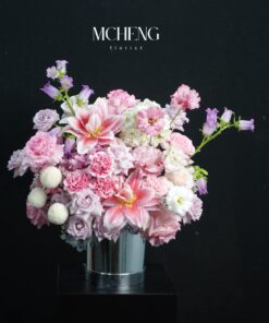 Hình ảnh thực tế mẫu Hộp Hoa Ly Kép Phối Hồng Tím ngọt ngào đài các tại cửa hàng