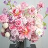 Mẫu Hộp Hoa Ly Kép Phối Hồng Tím thiết kế ngọt ngào tại Mcheng Florist Long Khánh