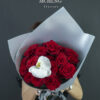 Mẫu Hoa Bó Hồng Đỏ Mix Lan Hồ Điệp Tone Xám Bạc thiết kế hiện đại tại Mcheng Florist