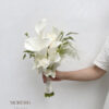 Mẫu Hoa Cưới Calla Lily Trắng Phối Cát Tường thiết kế tinh khôi thanh lịch tại Mcheng Florist