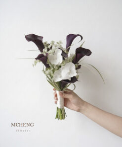 Mẫu Hoa Cưới Calla Đen Mix Lan Hồ Điệp thiết kế quyền lực tại Mcheng Florist Long Khánh