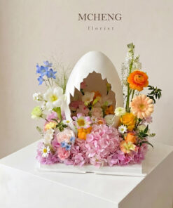 Mẫu Hoa Bánh Kem Quả Trứng Mix Đa Sắc thiết kế rực rỡ sắc xuân tại Mcheng Florist