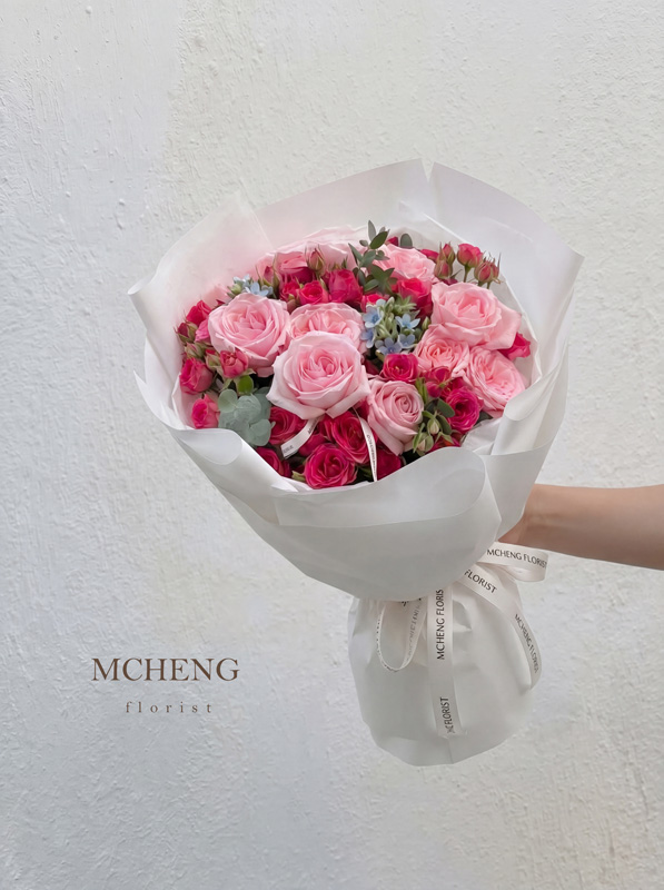 Hoa Bó Hồng Ohara Mix Hồng Chùm Sophia Tuyệt Phẩm - Mcheng Florist. Mẫu Hoa Bó Hồng Ohara Phối Sophia Tone Hồng thiết kế cá tính tại Mcheng Florist
